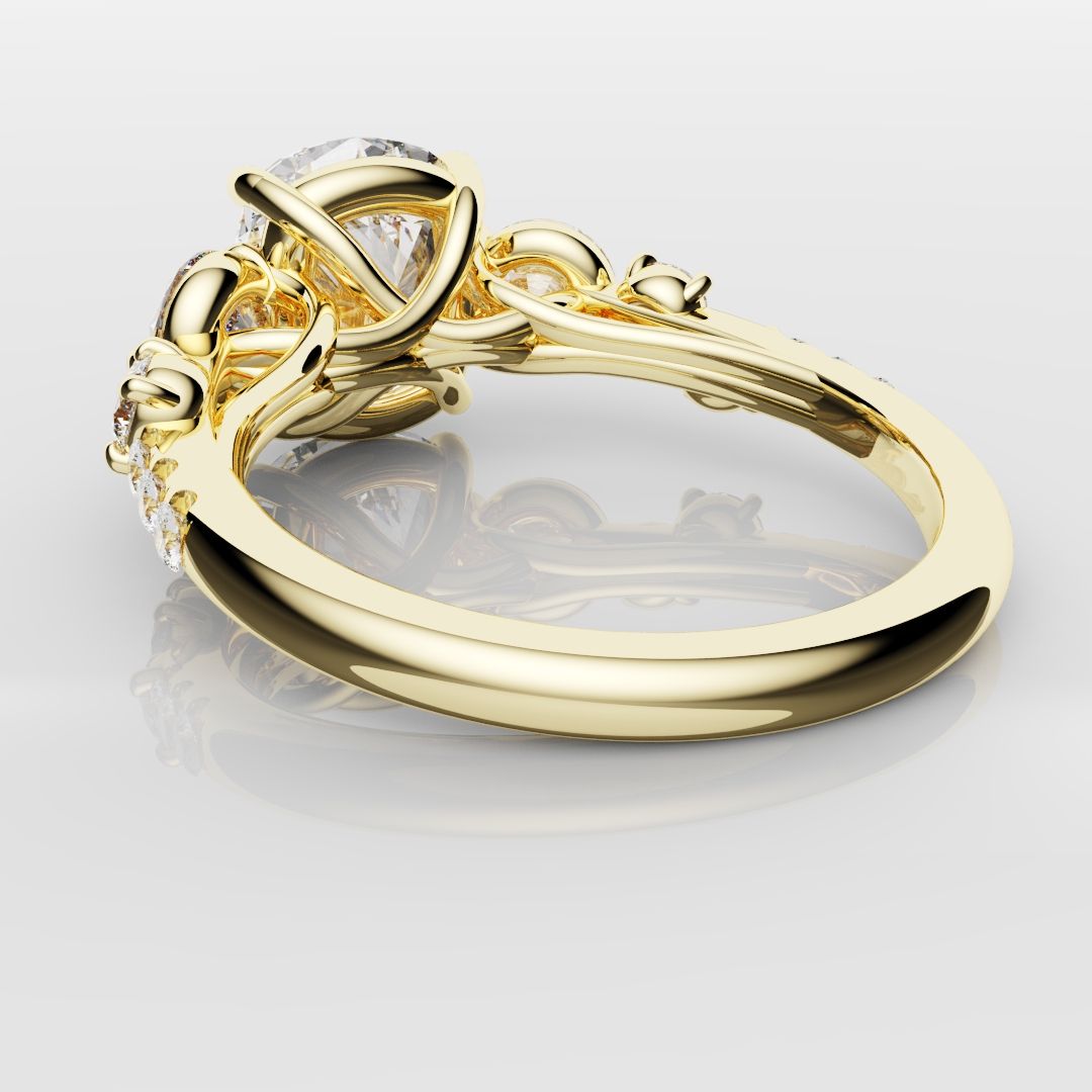 Unique 3ct Cushion Cut DIamond Engagement Ring