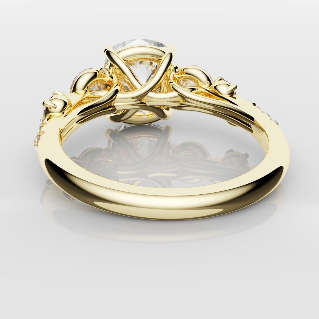 Unique 3ct Cushion Cut DIamond Engagement Ring