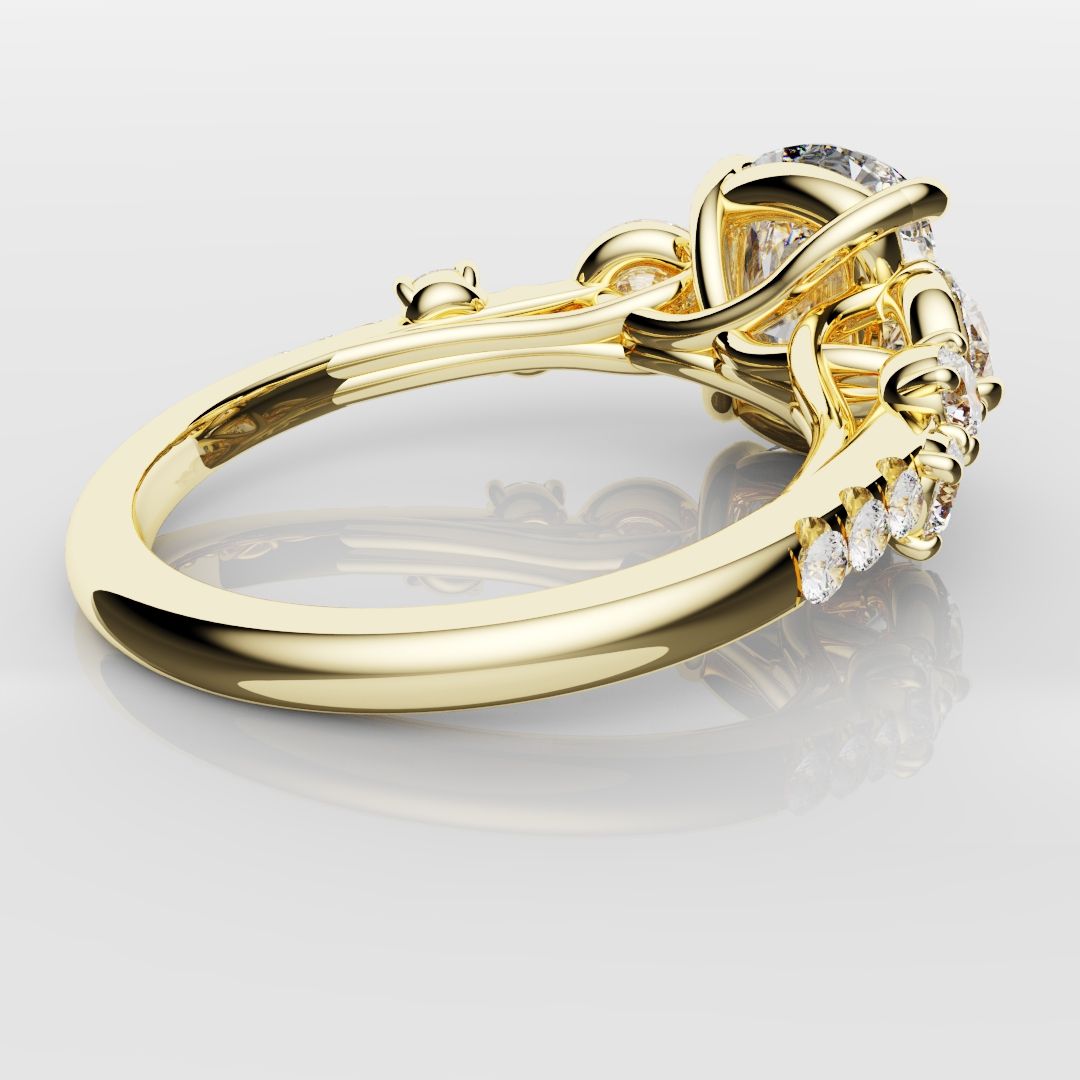 Unique 3ct Cushion Cut DIamond Engagement Ring
