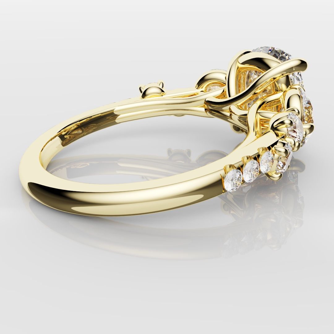 Unique 3ct Cushion Cut DIamond Engagement Ring