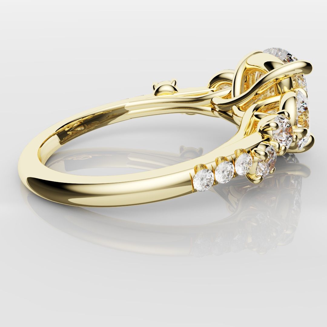 Unique 3ct Cushion Cut DIamond Engagement Ring