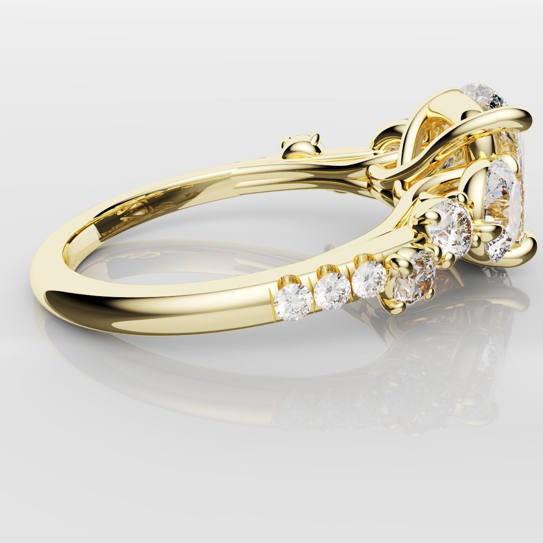 Unique 3ct Cushion Cut DIamond Engagement Ring