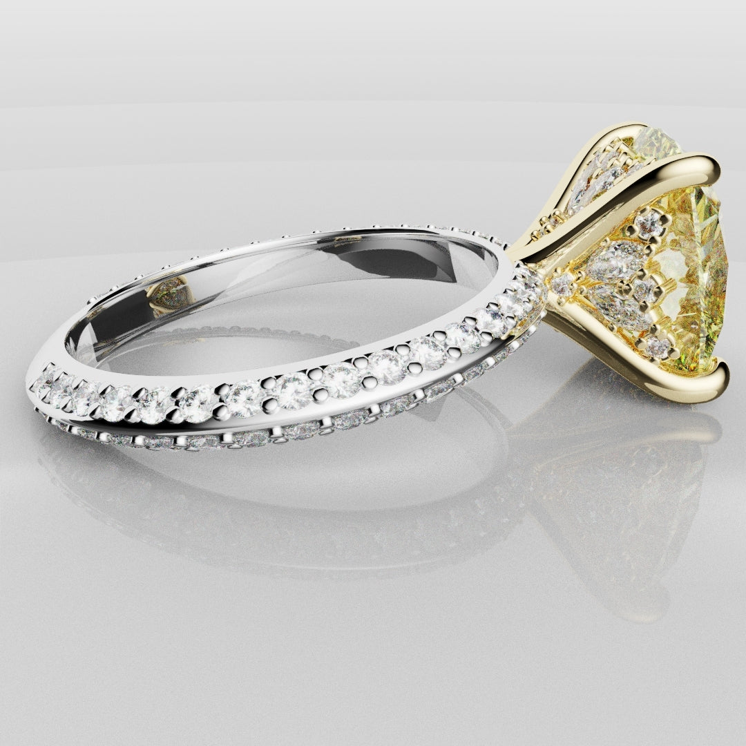 4ct Cushion Cut Fancy Yellow Diamond
