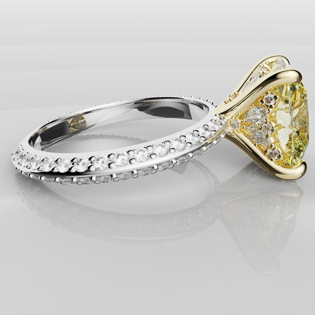 4ct Cushion Cut Fancy Yellow Diamond