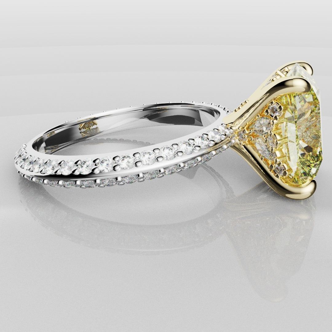 4ct Cushion Cut Fancy Yellow Diamond