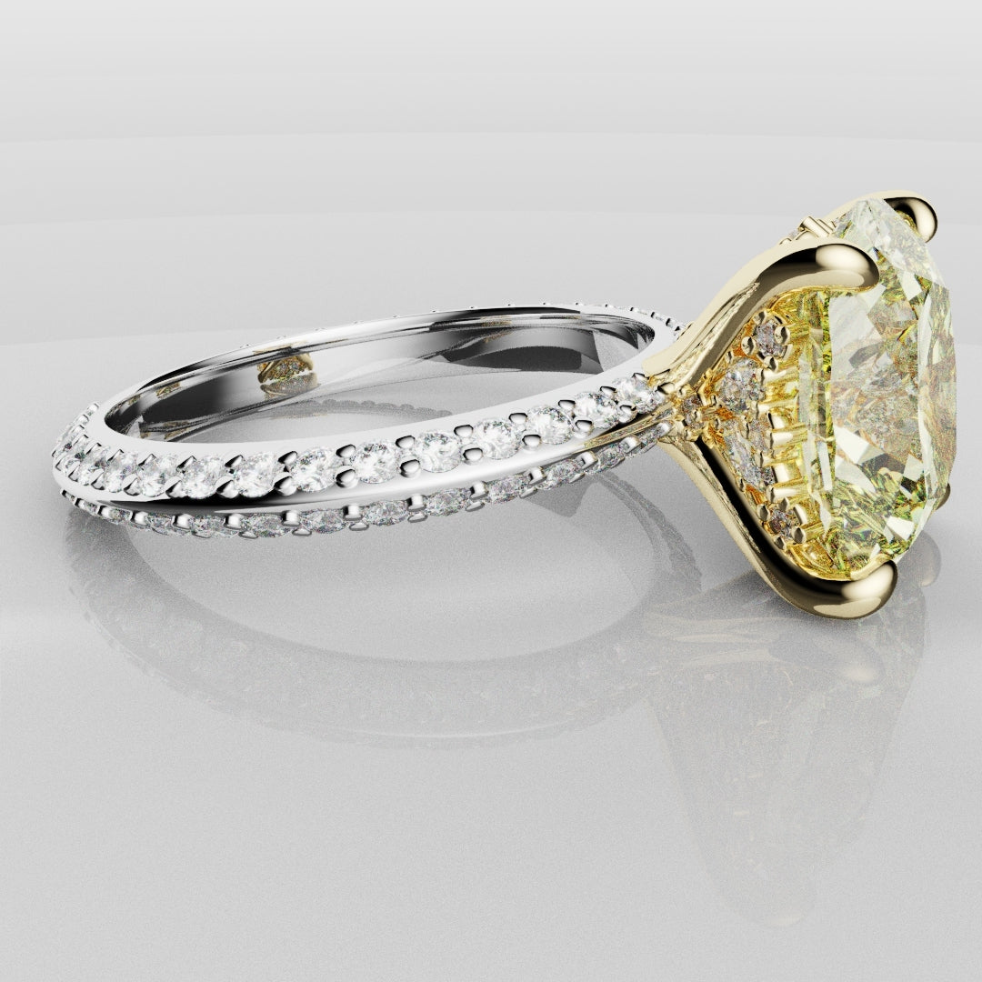 4ct Cushion Cut Fancy Yellow Diamond