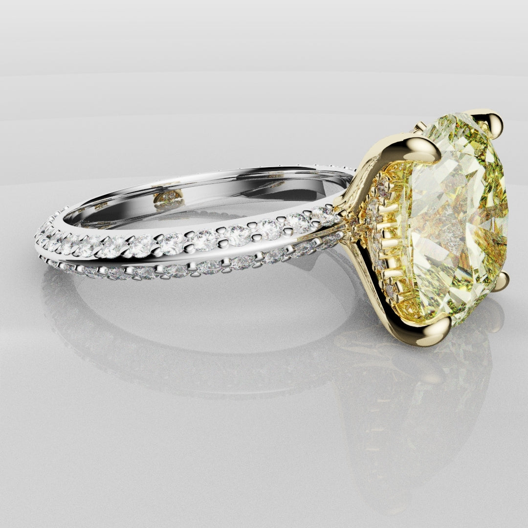 4ct Cushion Cut Fancy Yellow Diamond