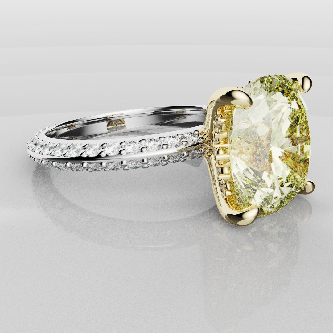 4ct Cushion Cut Fancy Yellow Diamond