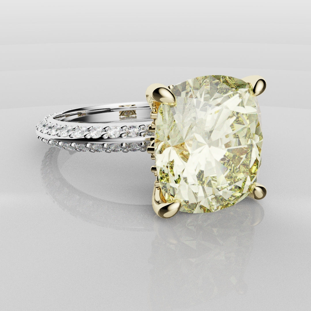 4ct Cushion Cut Fancy Yellow Diamond