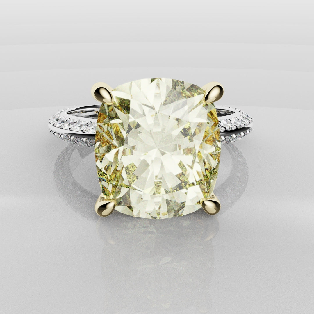 4ct Cushion Cut Fancy Yellow Diamond