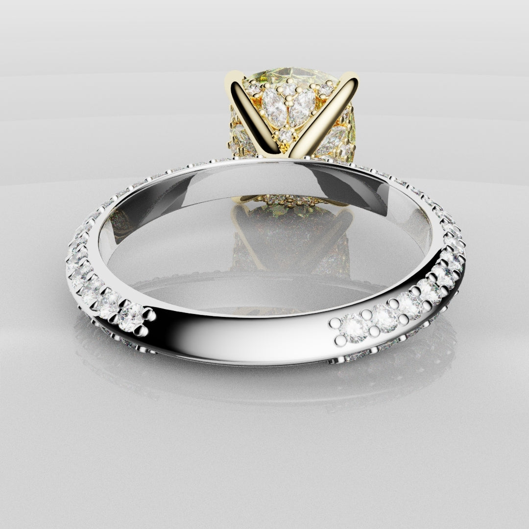 4ct Cushion Cut Fancy Yellow Diamond