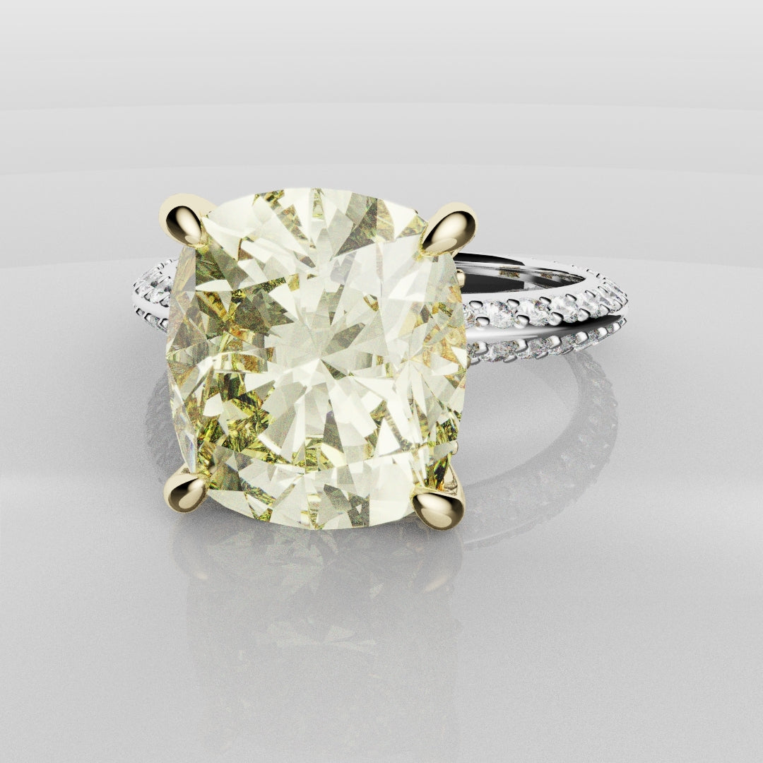 4ct Cushion Cut Fancy Yellow Diamond