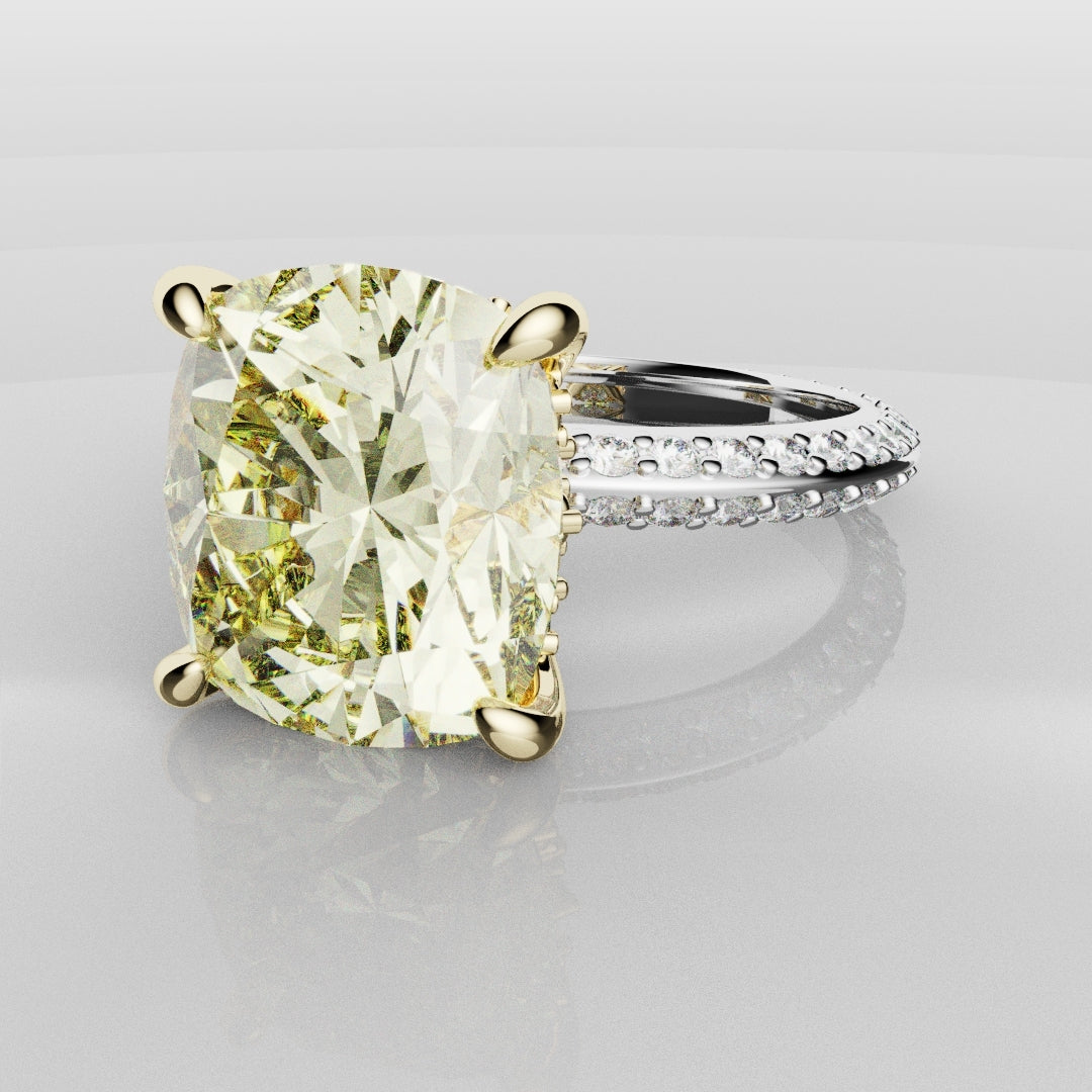 4ct Cushion Cut Fancy Yellow Diamond