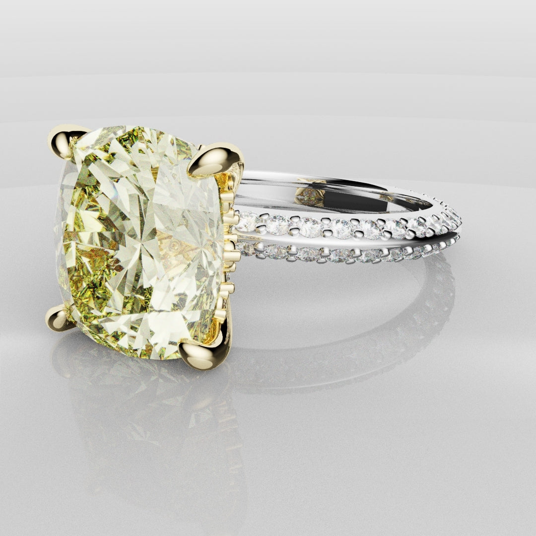 4ct Cushion Cut Fancy Yellow Diamond