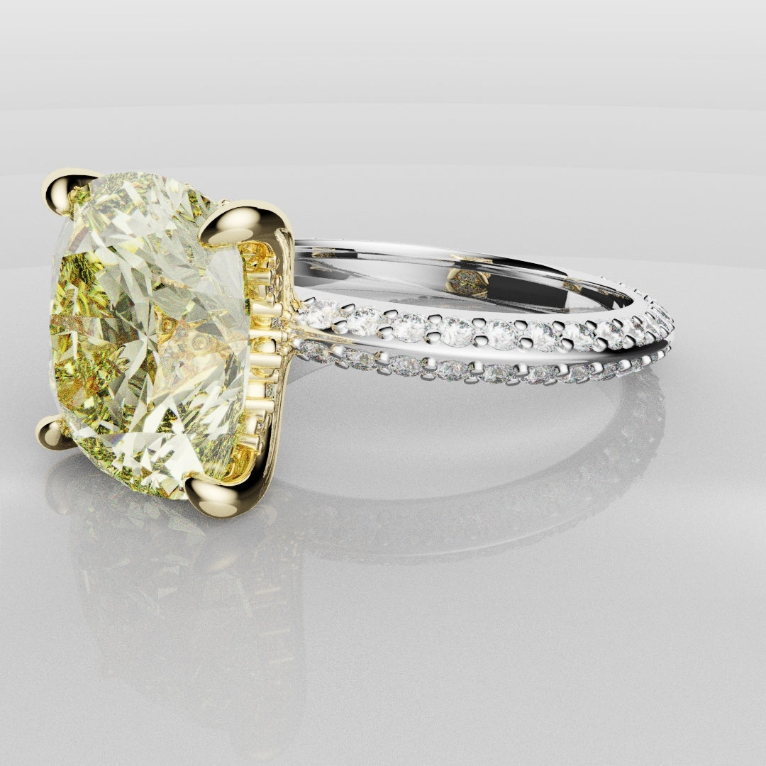 4ct Cushion Cut Fancy Yellow Diamond
