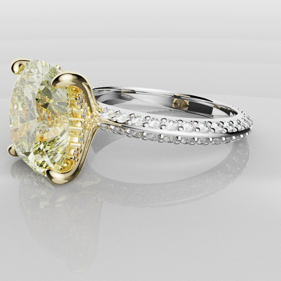 4ct Cushion Cut Fancy Yellow Diamond