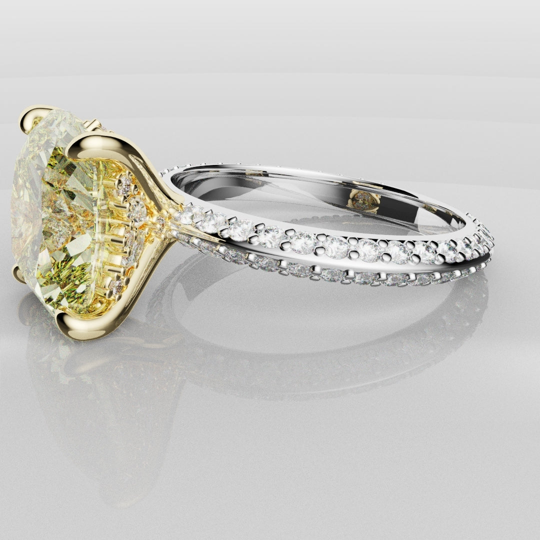 4ct Cushion Cut Fancy Yellow Diamond