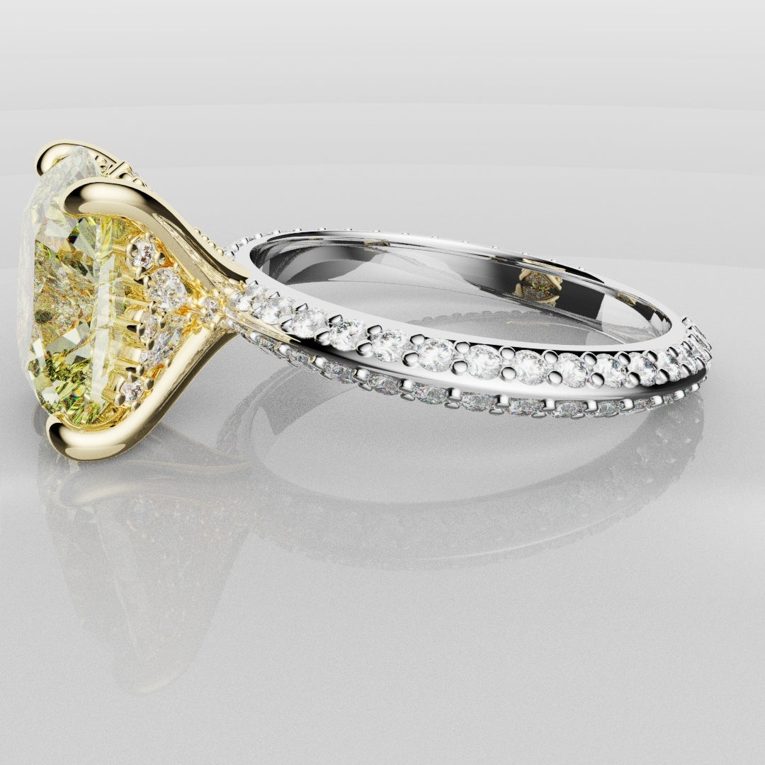 4ct Cushion Cut Fancy Yellow Diamond