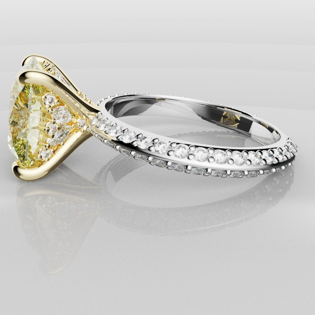 4ct Cushion Cut Fancy Yellow Diamond