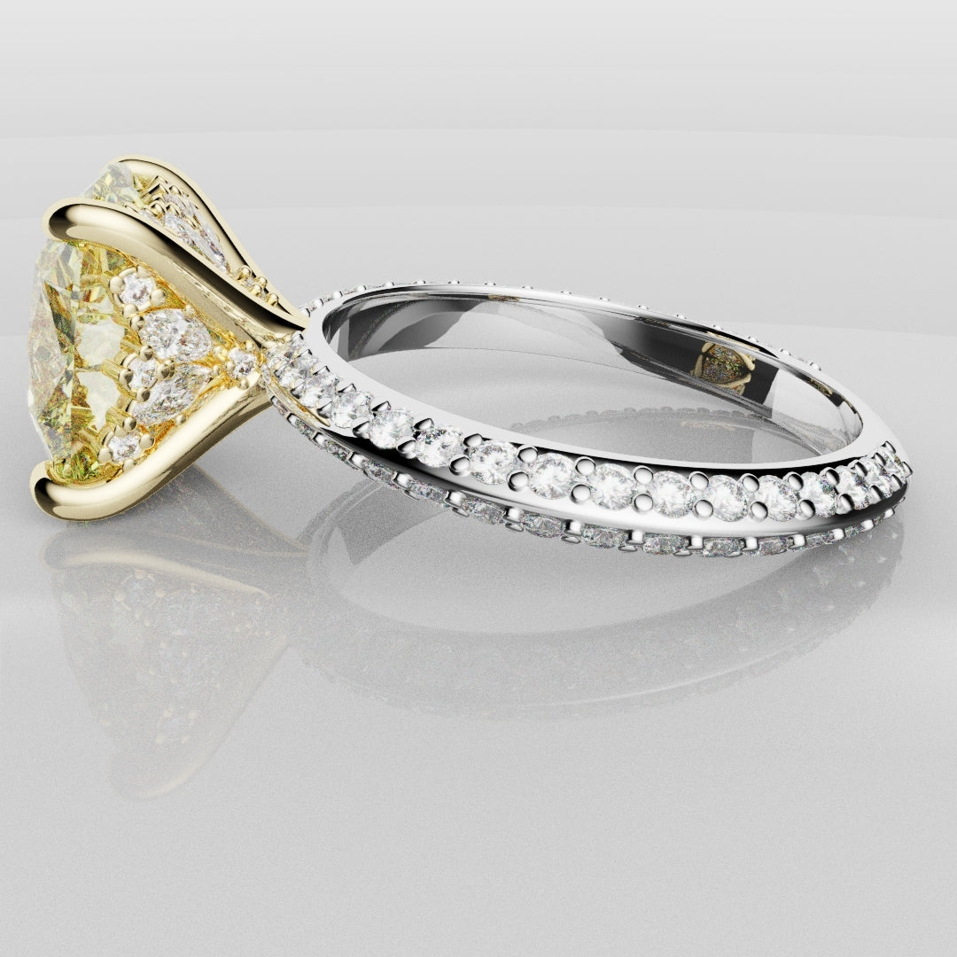 4ct Cushion Cut Fancy Yellow Diamond