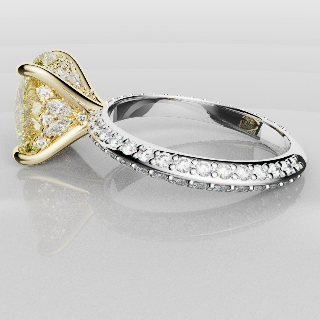 4ct Cushion Cut Fancy Yellow Diamond