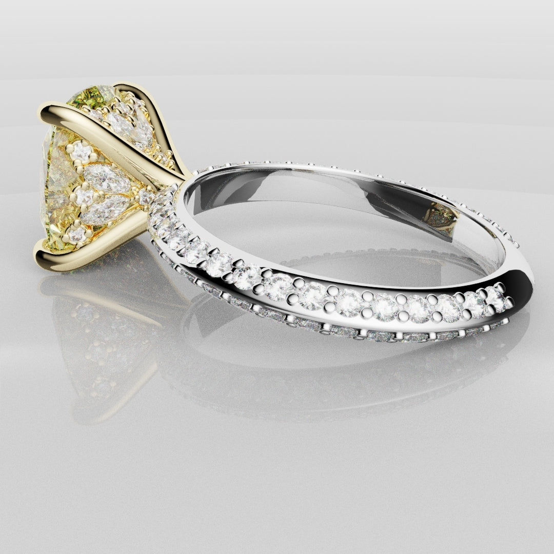 4ct Cushion Cut Fancy Yellow Diamond