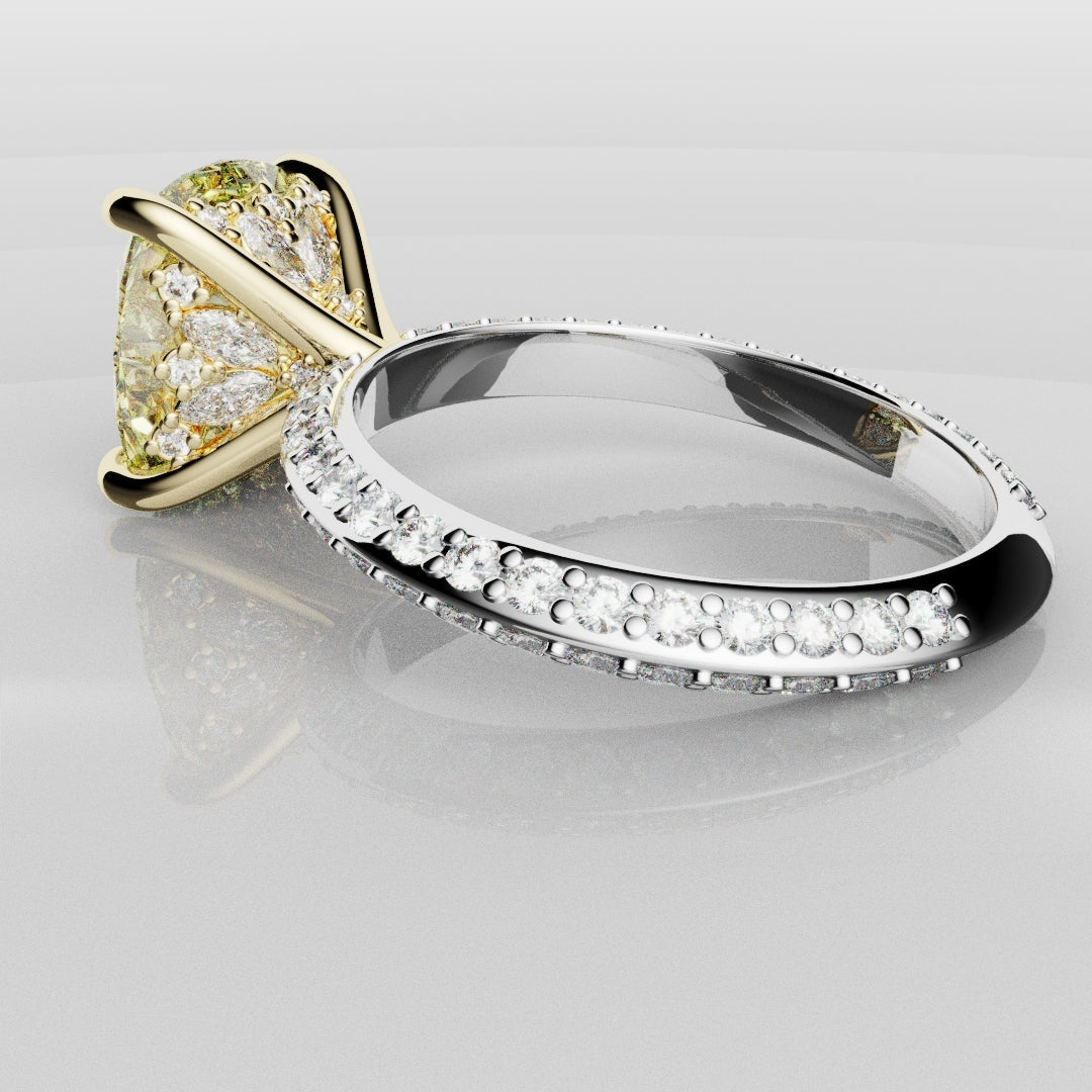 4ct Cushion Cut Fancy Yellow Diamond