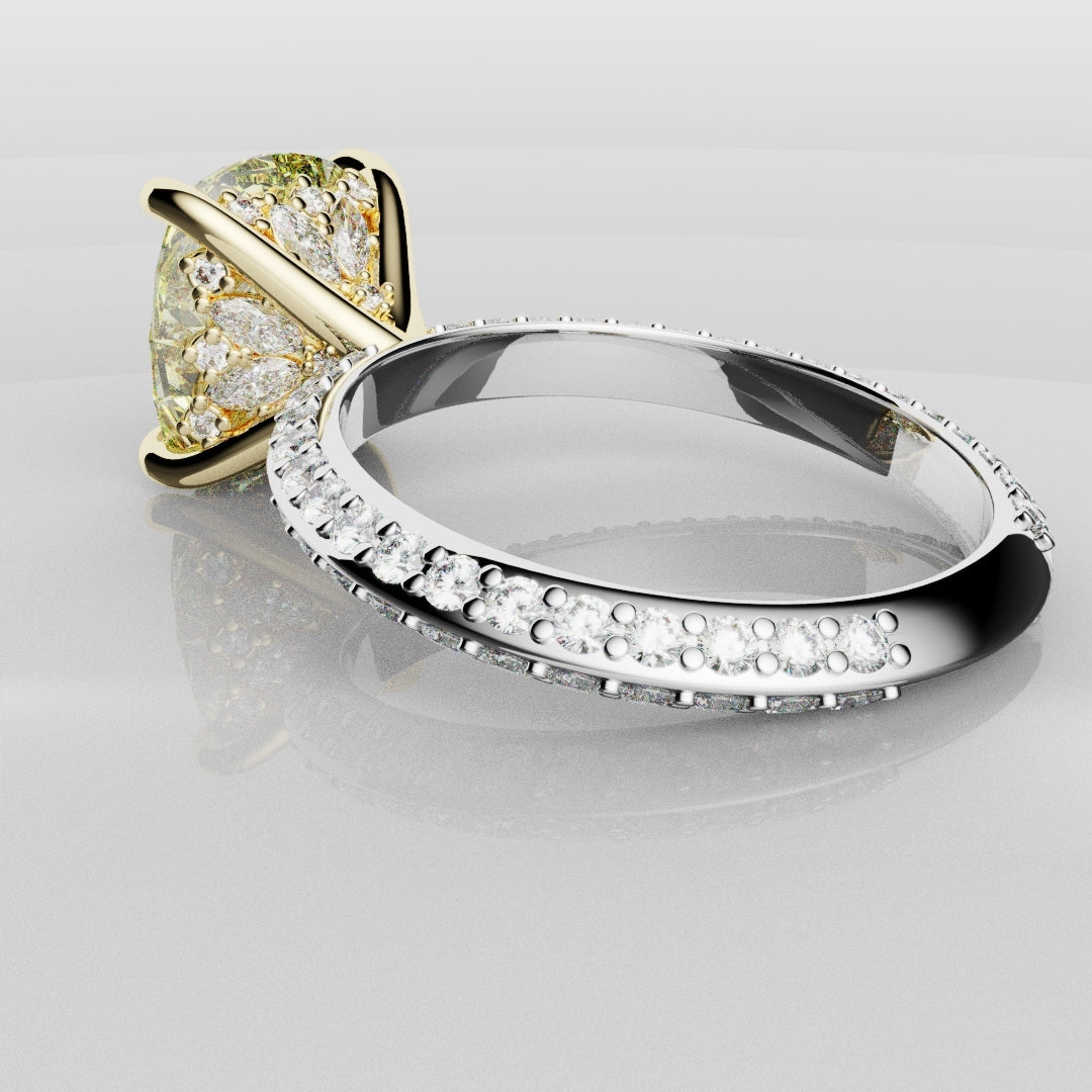 4ct Cushion Cut Fancy Yellow Diamond