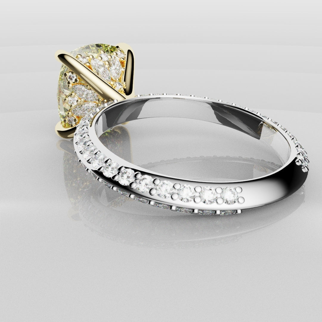 4ct Cushion Cut Fancy Yellow Diamond