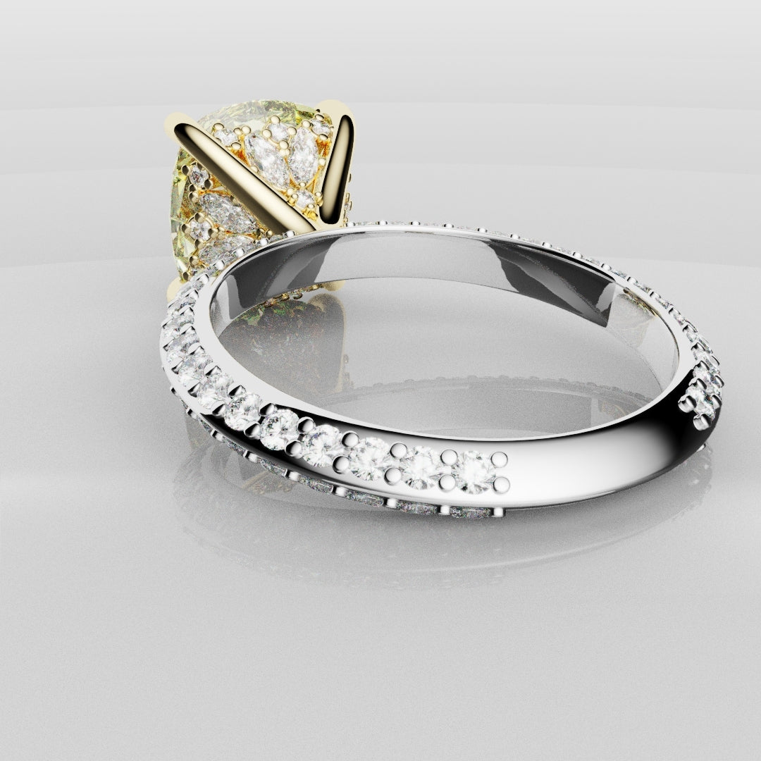 4ct Cushion Cut Fancy Yellow Diamond