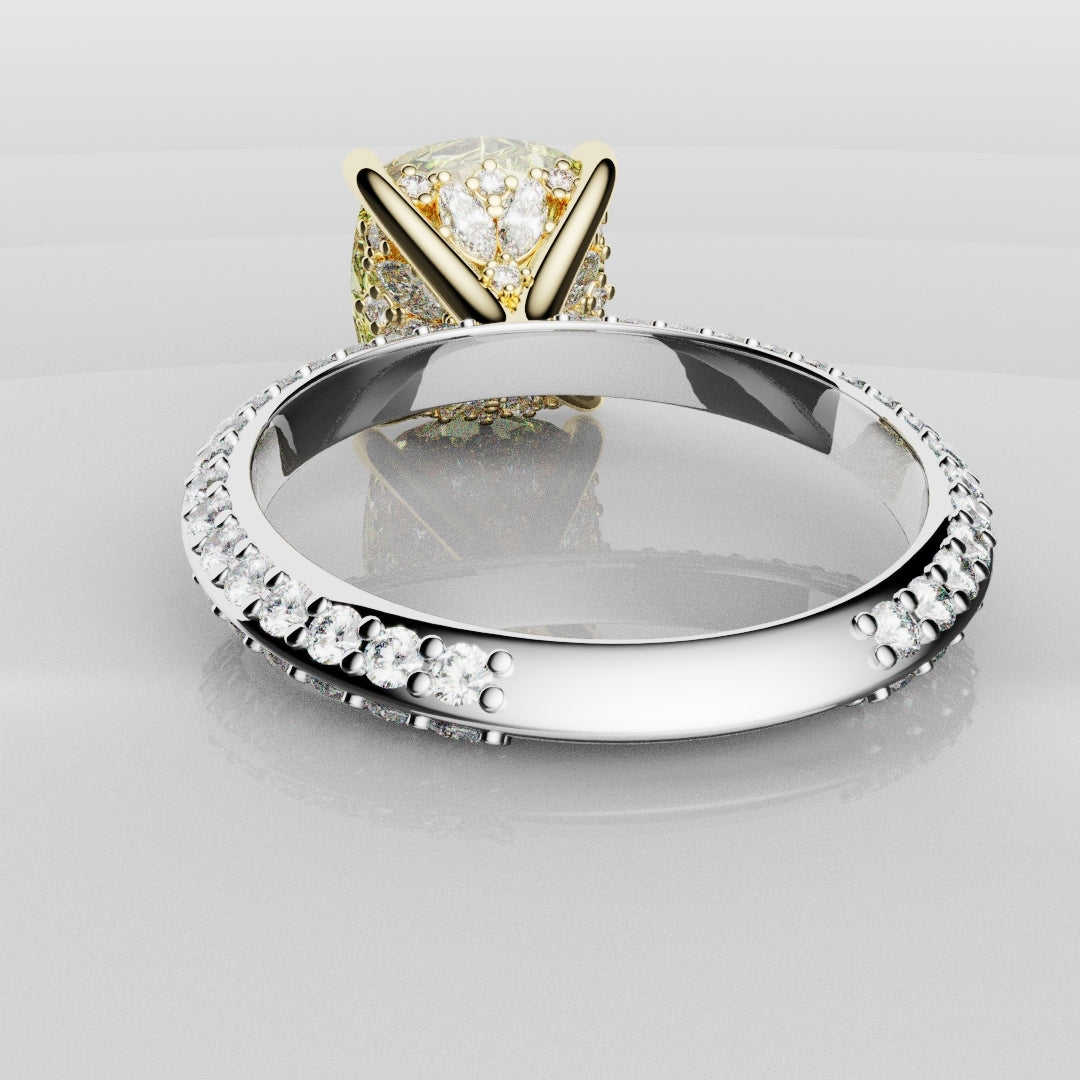 4ct Cushion Cut Fancy Yellow Diamond