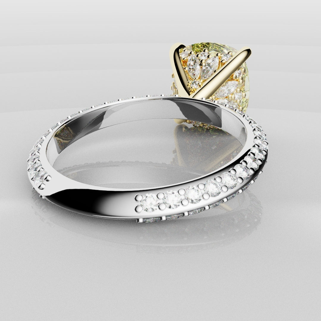 4ct Cushion Cut Fancy Yellow Diamond