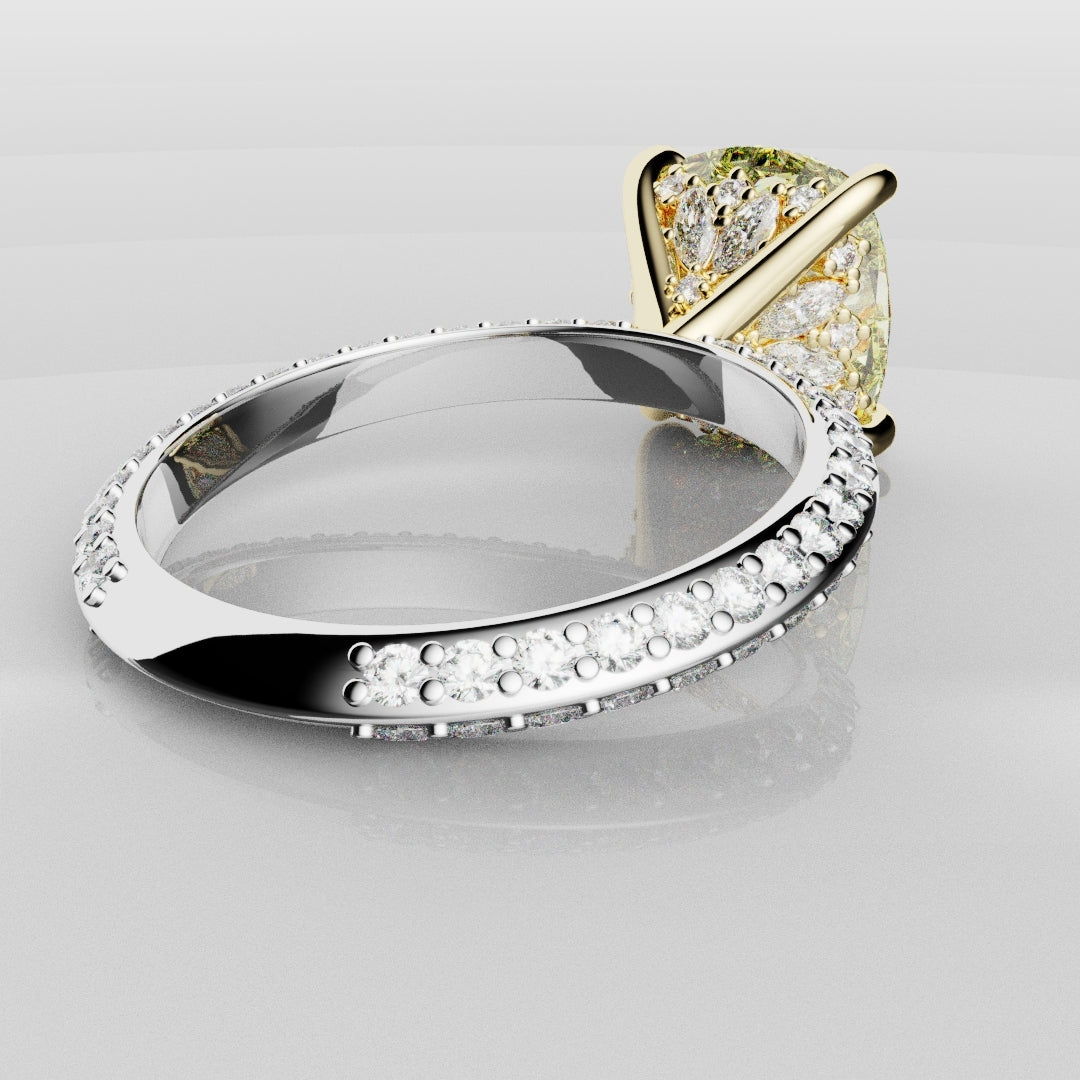 4ct Cushion Cut Fancy Yellow Diamond
