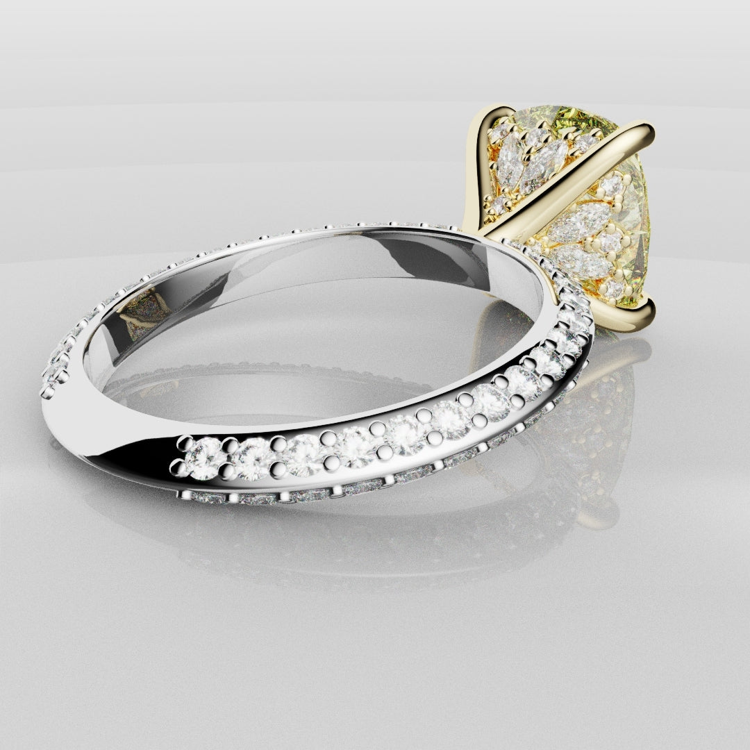 4ct Cushion Cut Fancy Yellow Diamond