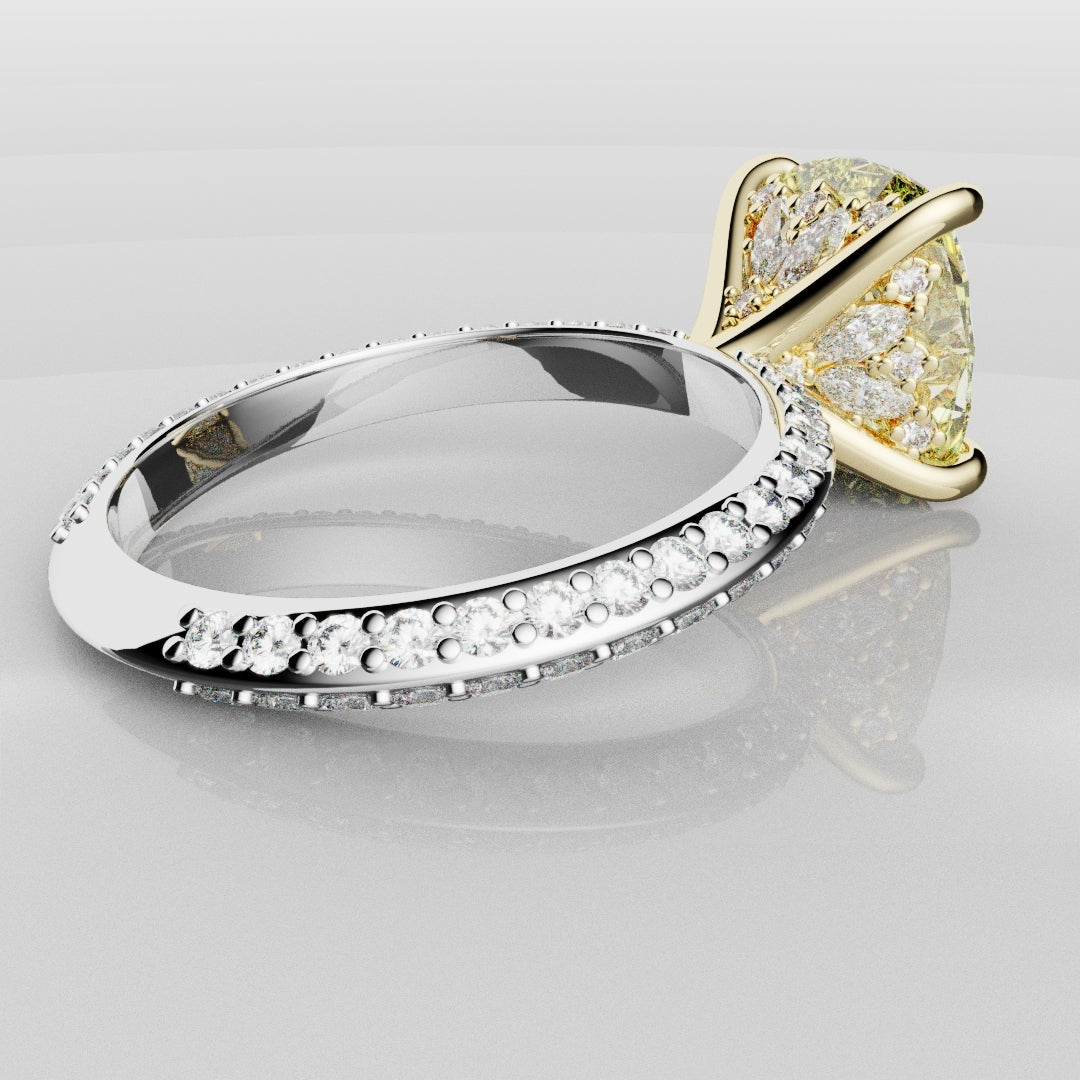 4ct Cushion Cut Fancy Yellow Diamond