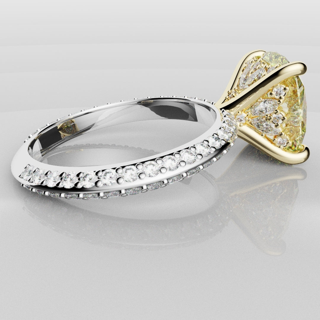 4ct Cushion Cut Fancy Yellow Diamond
