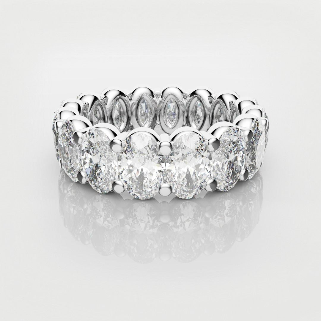 5.1ct Oval Diamond Full Eternity Ring - Platinum