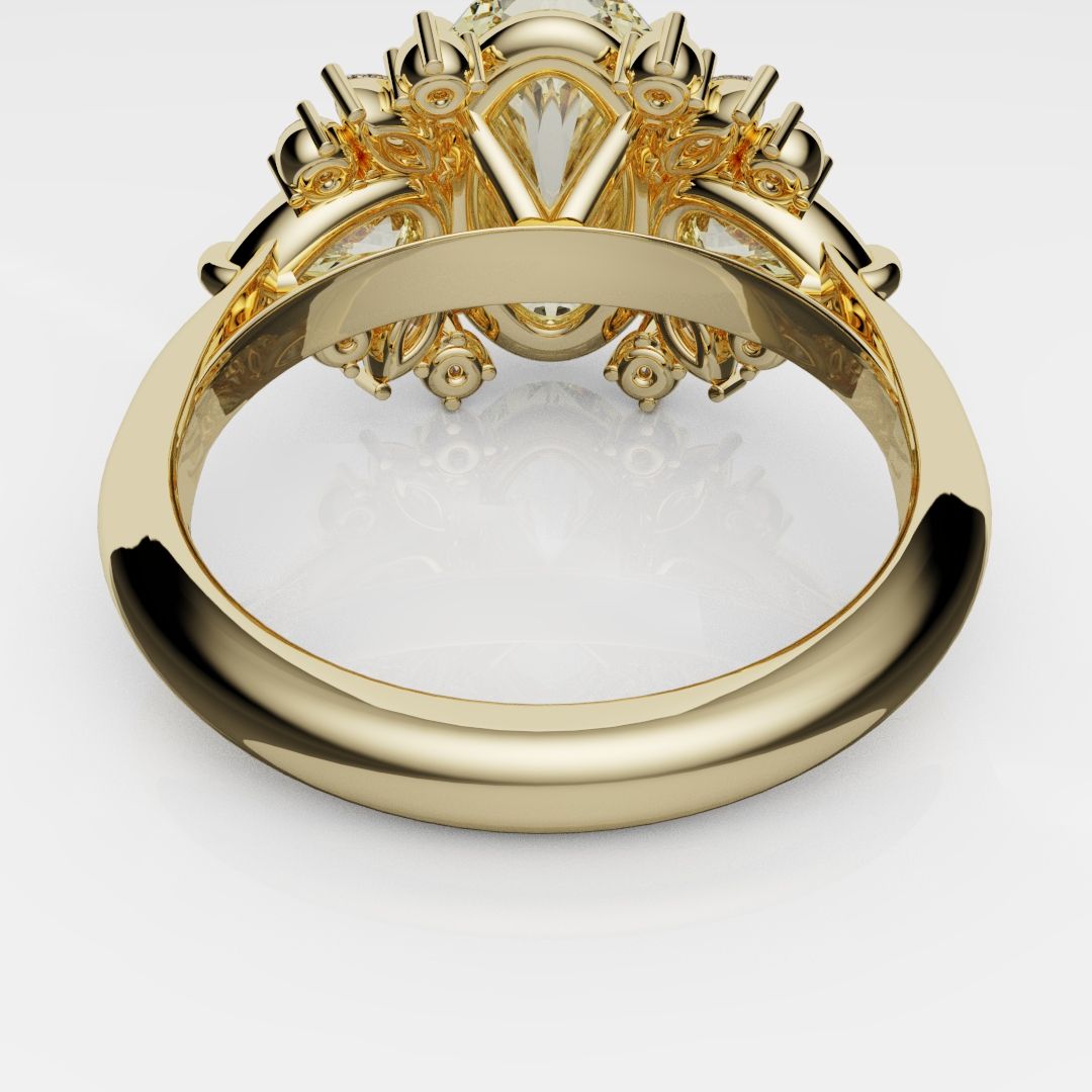 6ct Oval Yellow Diamond Engagement Ring