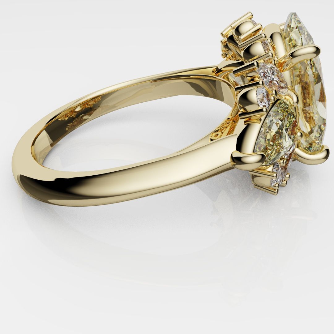 6ct Oval Yellow Diamond Engagement Ring