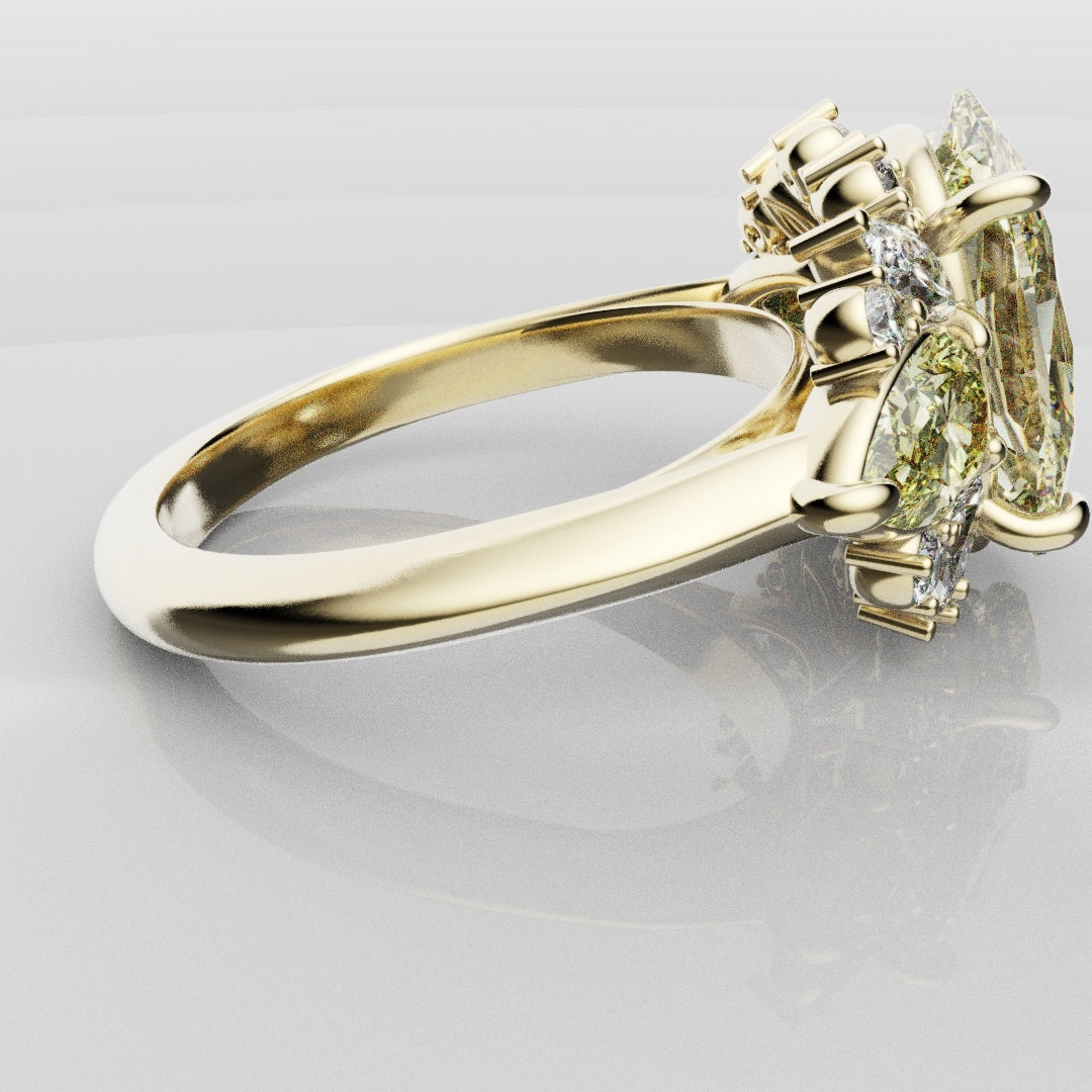 6ct Oval Yellow Diamond Engagement Ring