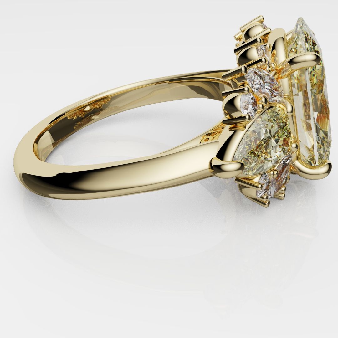 6ct Oval Yellow Diamond Engagement Ring