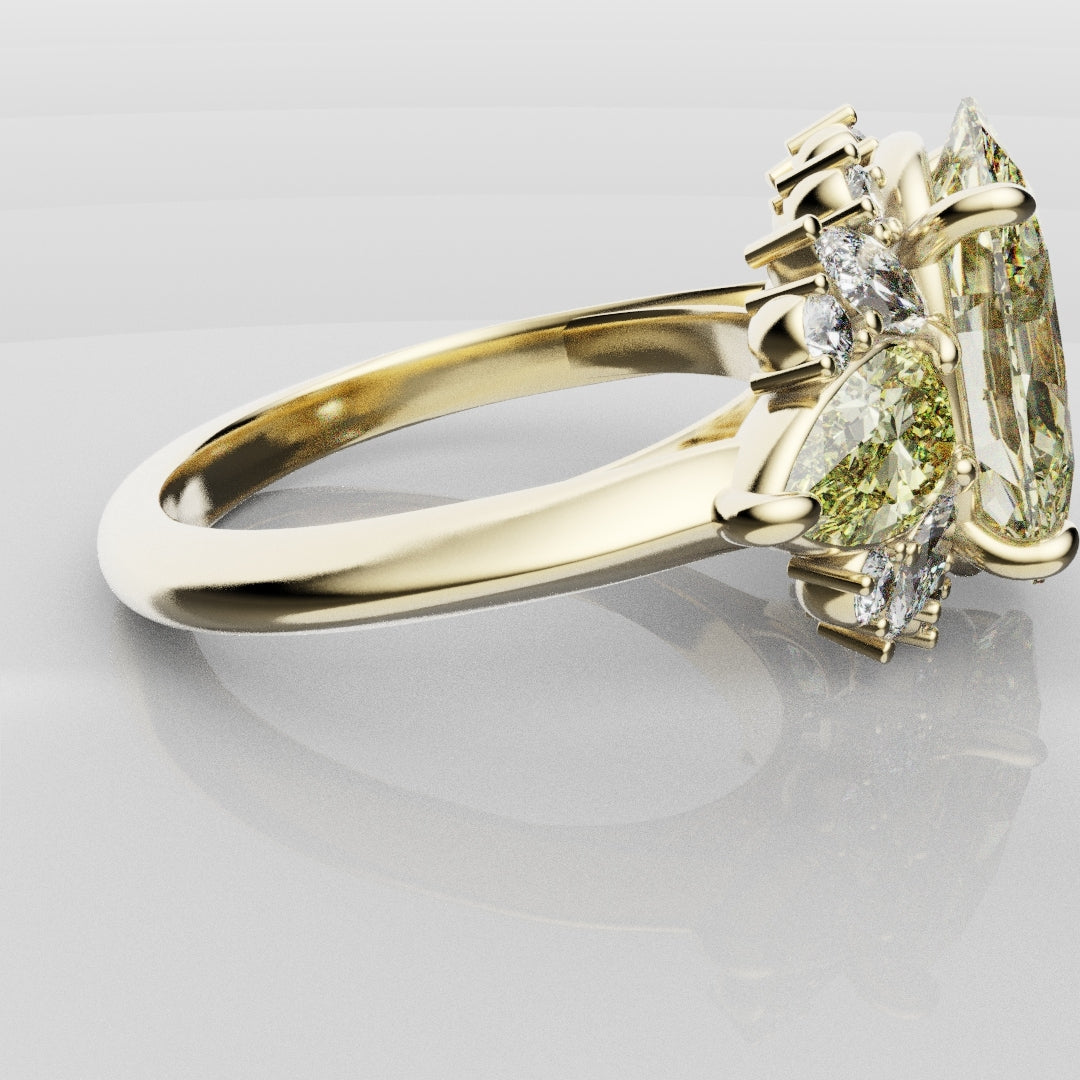 6ct Oval Yellow Diamond Engagement Ring