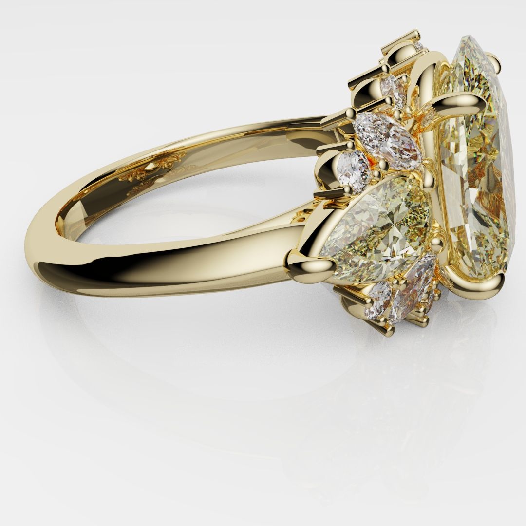 6ct Oval Yellow Diamond Engagement Ring