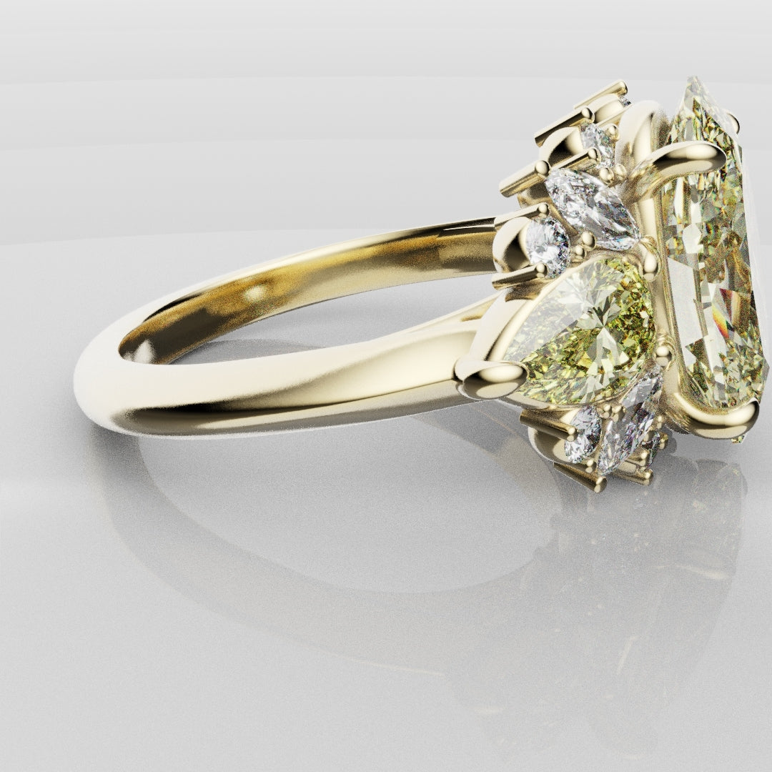 6ct Oval Yellow Diamond Engagement Ring