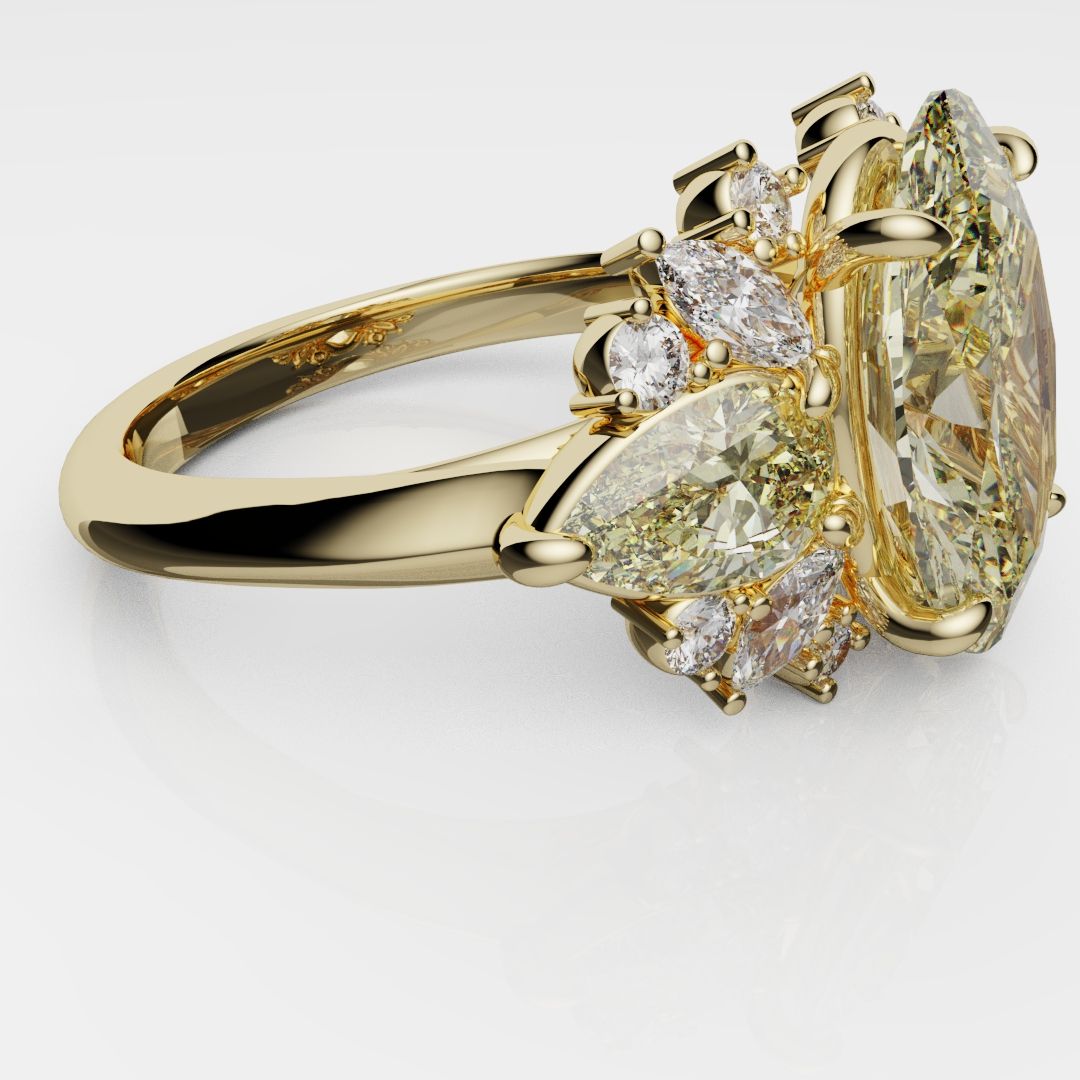 6ct Oval Yellow Diamond Engagement Ring