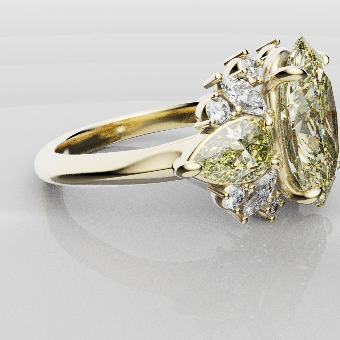 6ct Oval Yellow Diamond Engagement Ring