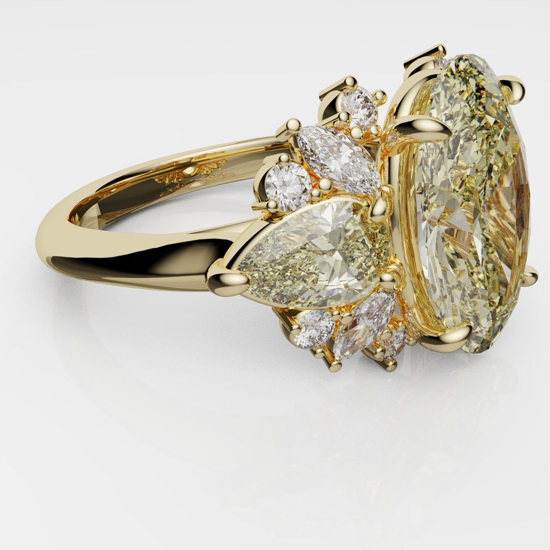 6ct Oval Yellow Diamond Engagement Ring