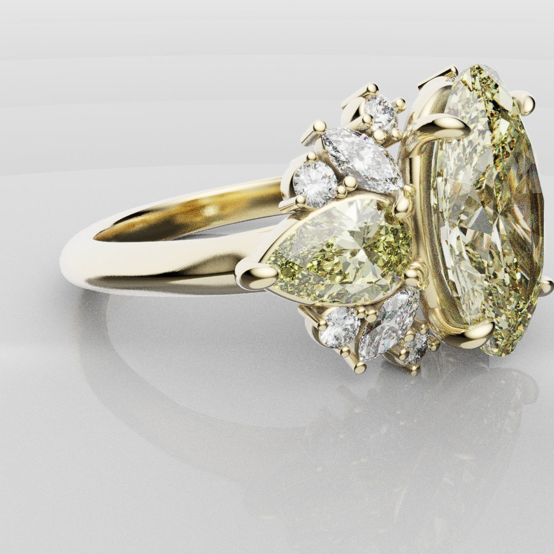 6ct Oval Yellow Diamond Engagement Ring