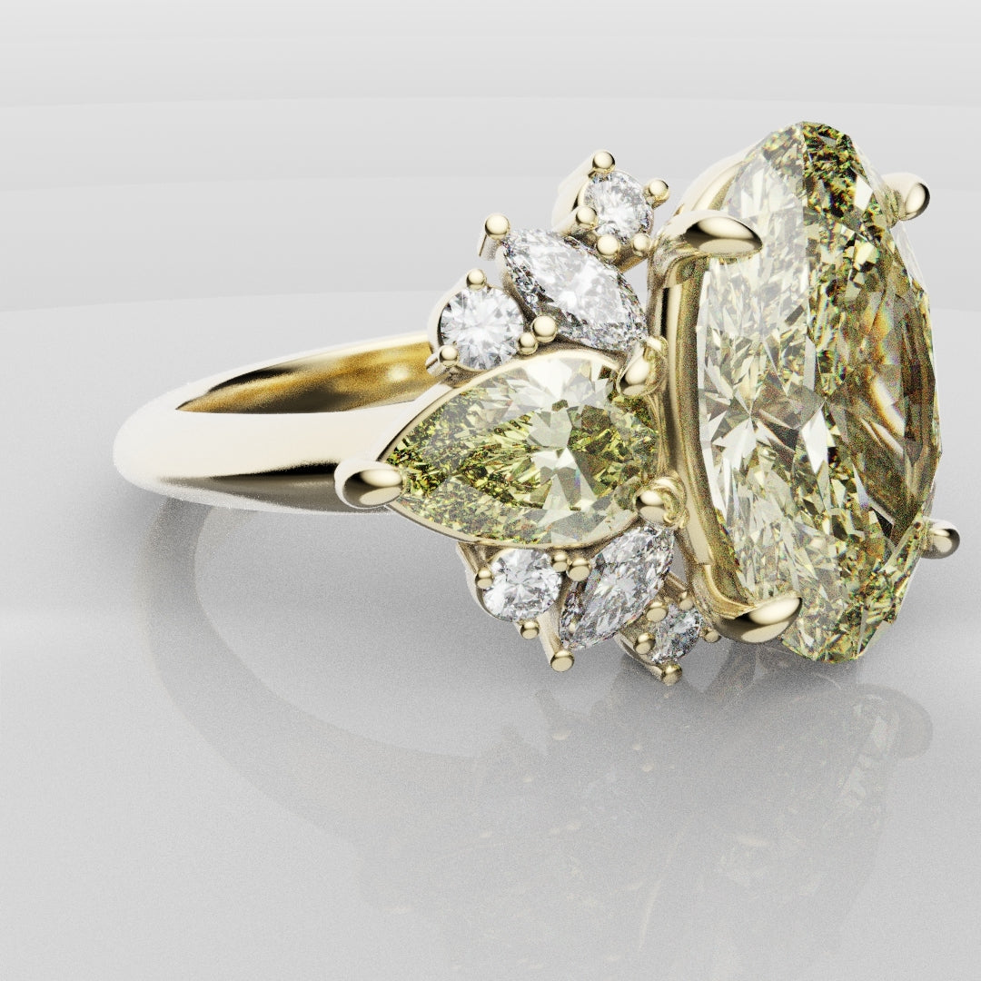 6ct Oval Yellow Diamond Engagement Ring