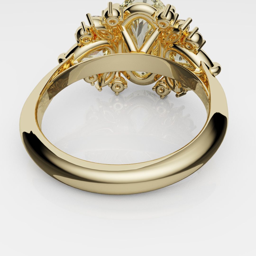 6ct Oval Yellow Diamond Engagement Ring